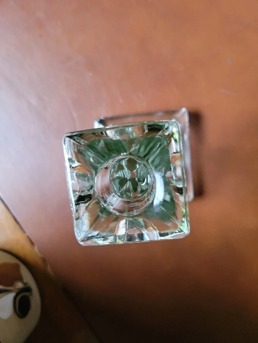 Pressed Clear Glass Candlestick